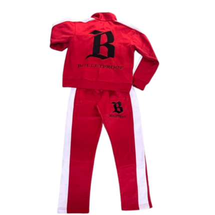 Red sweat suit
