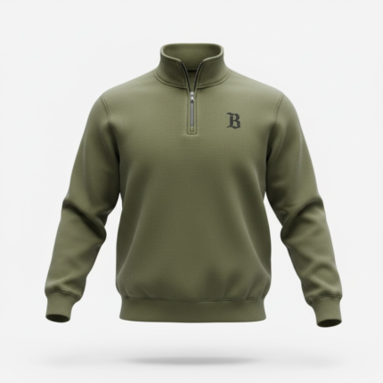 Green quarter zip